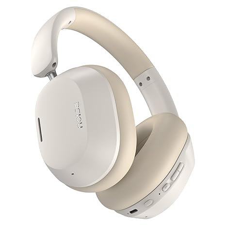 Noise Airwave Max 5 Wireless Over-Ear Headphones with Adaptive Hybrid ANC (up to 50dB), HFA Tech, 80H Playtime, Dual Pairing(Calm Beige)