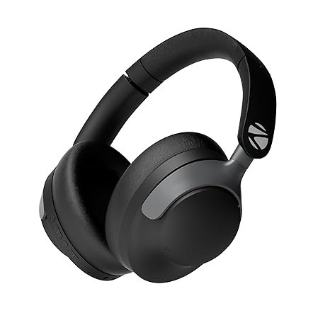 ZEBRONICS SILENCIO 111, Wireless Headphone, Hybrid ANC (50dB), 55*Hrs Backup, Transparency Mode, 40mm Titanium Drivers, 3 EQ Modes, ENC, Gaming Mode, Dual Pairing, Rapid Charge, Bluetooth v5.4 (Black)