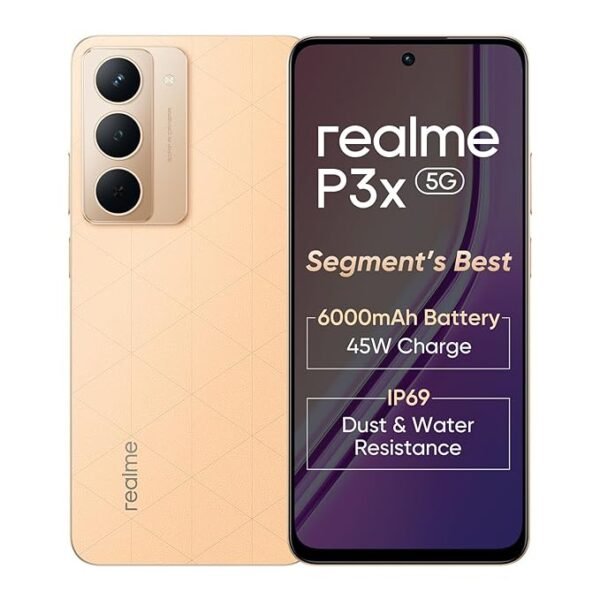 realme P3x 5G Smartphone 6+128GB Stellar Pink,6.72-inch Screen,120Hz Display,6000mAh Battery,45W SuperVOOC, 50MP Camera, MediaTek Dimensity 6400 Processor, IP64